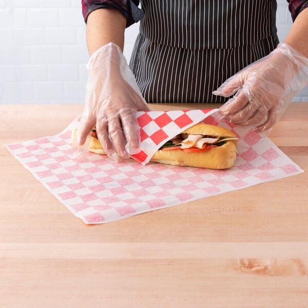12×12 Red Check Sandwich Wrap 2000/Case