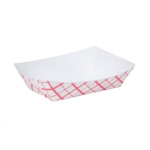 #100 Red Check Food Trays 1000/Case