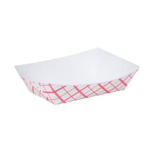 #100 Red Check Food Trays 1000/Case